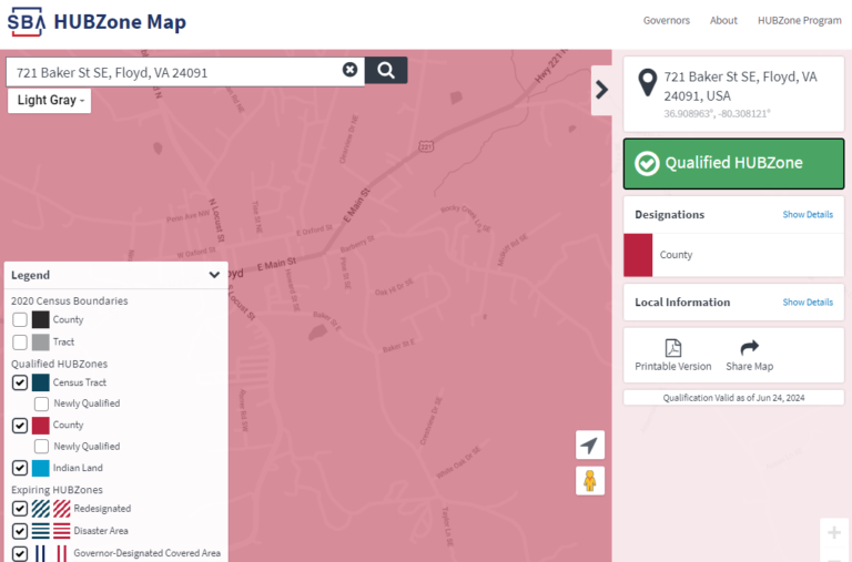 Hubzone Map Areas